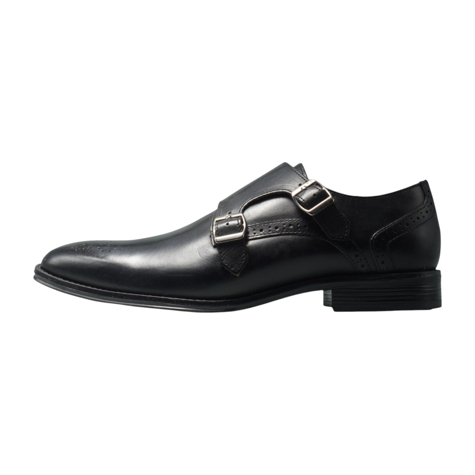 Semi long toe Doublemonk Plane medallion Black
