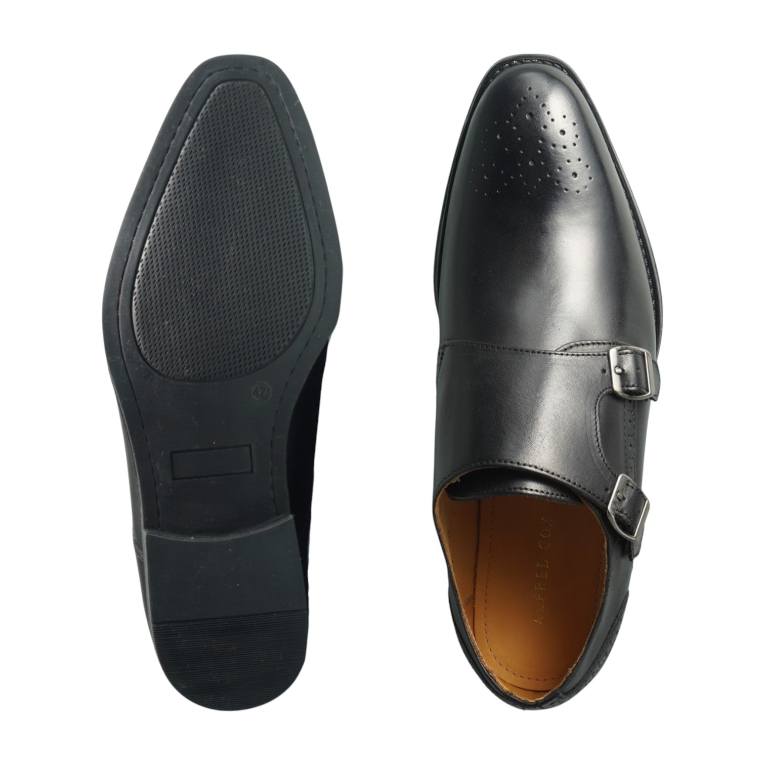 Semi long toe Doublemonk Plane medallion Black