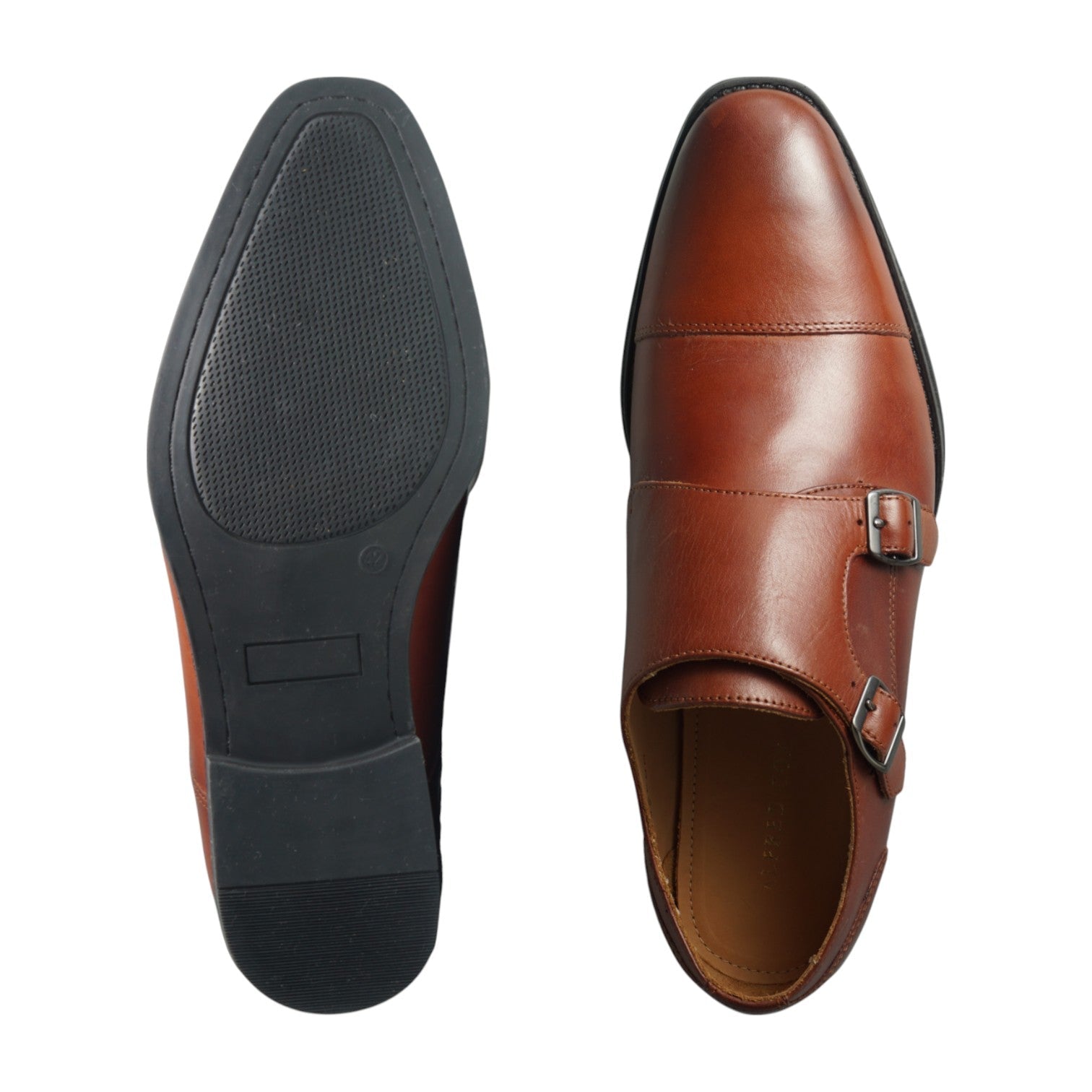 Semi long toe Doublemonk Straight Tip brown