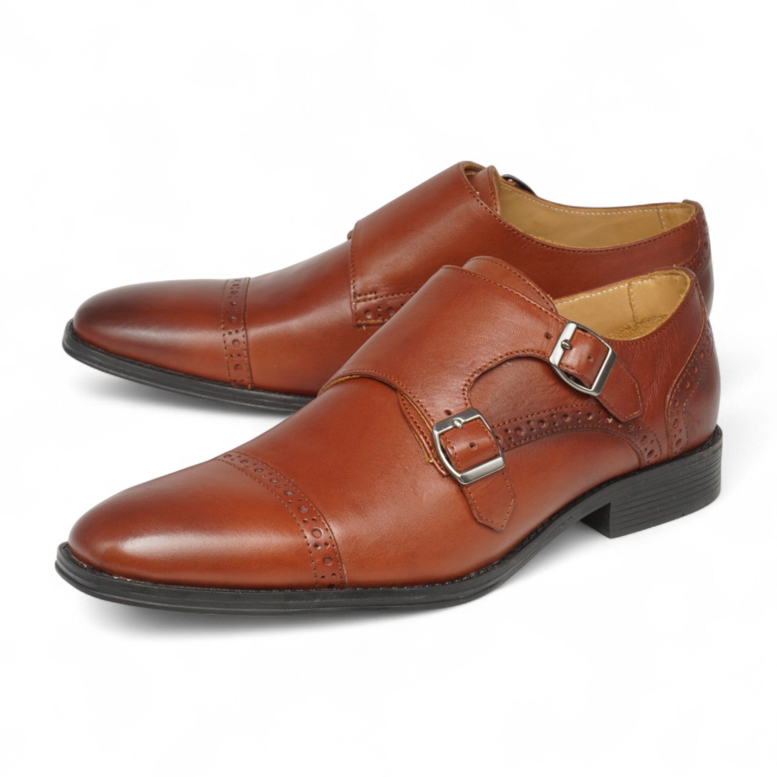 Semi long toe Doublemonk Quarter Brogue brown