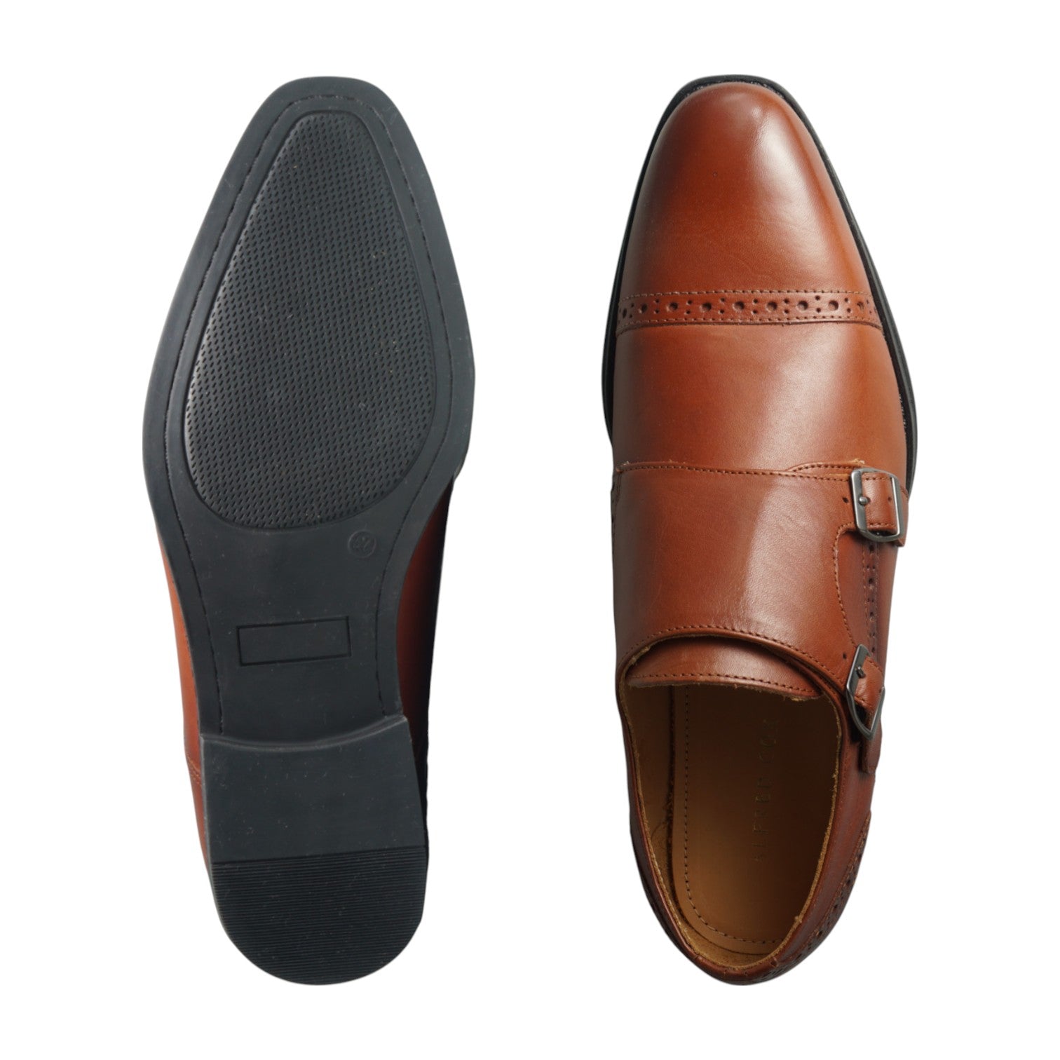 Semi long toe Doublemonk Quarter Brogue brown