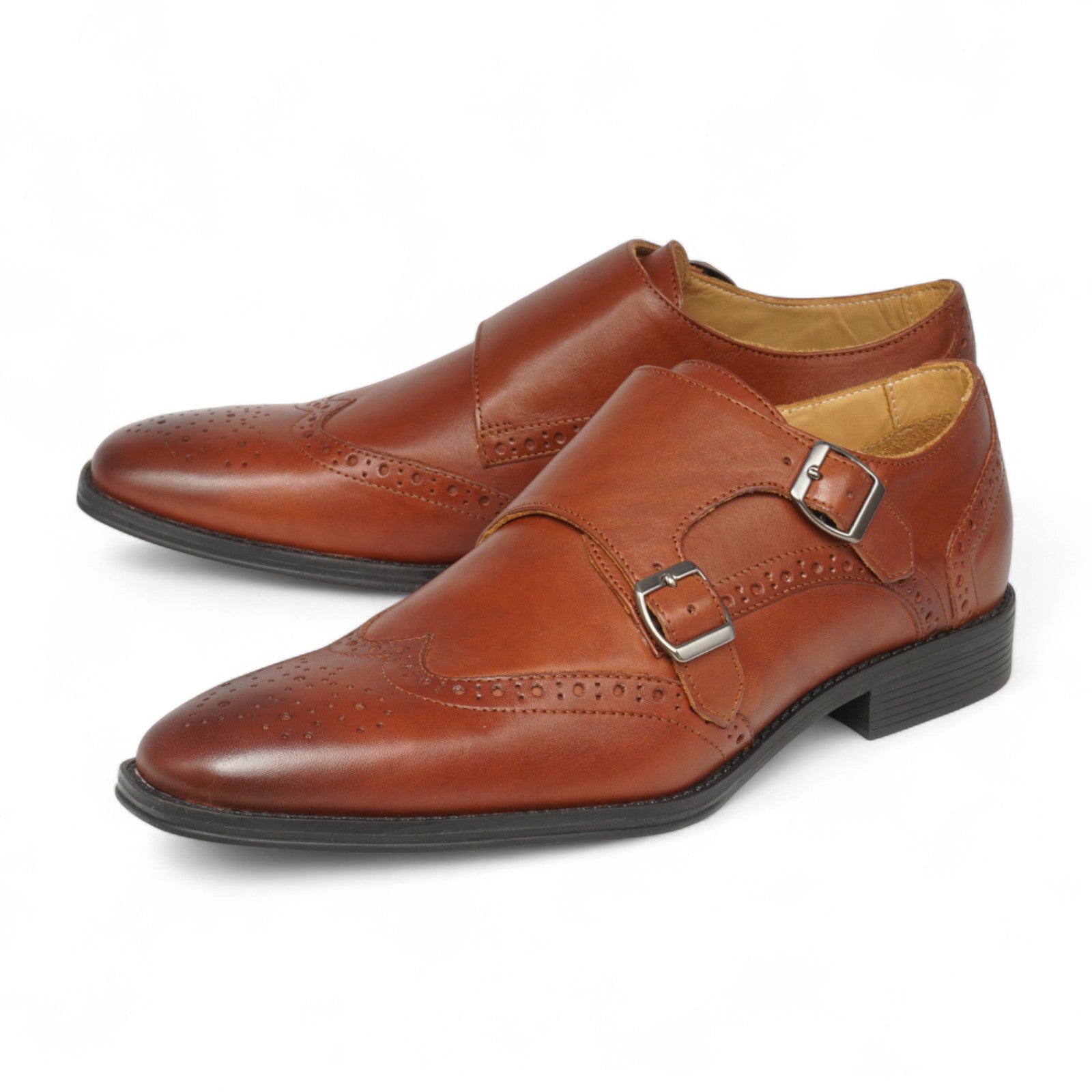Semi long toe Doublemonk Wing Tip brown