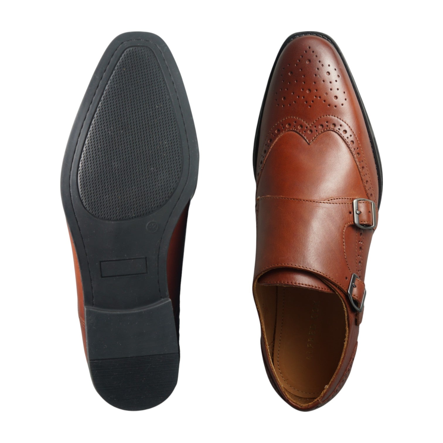 Semi long toe Doublemonk Wing Tip brown