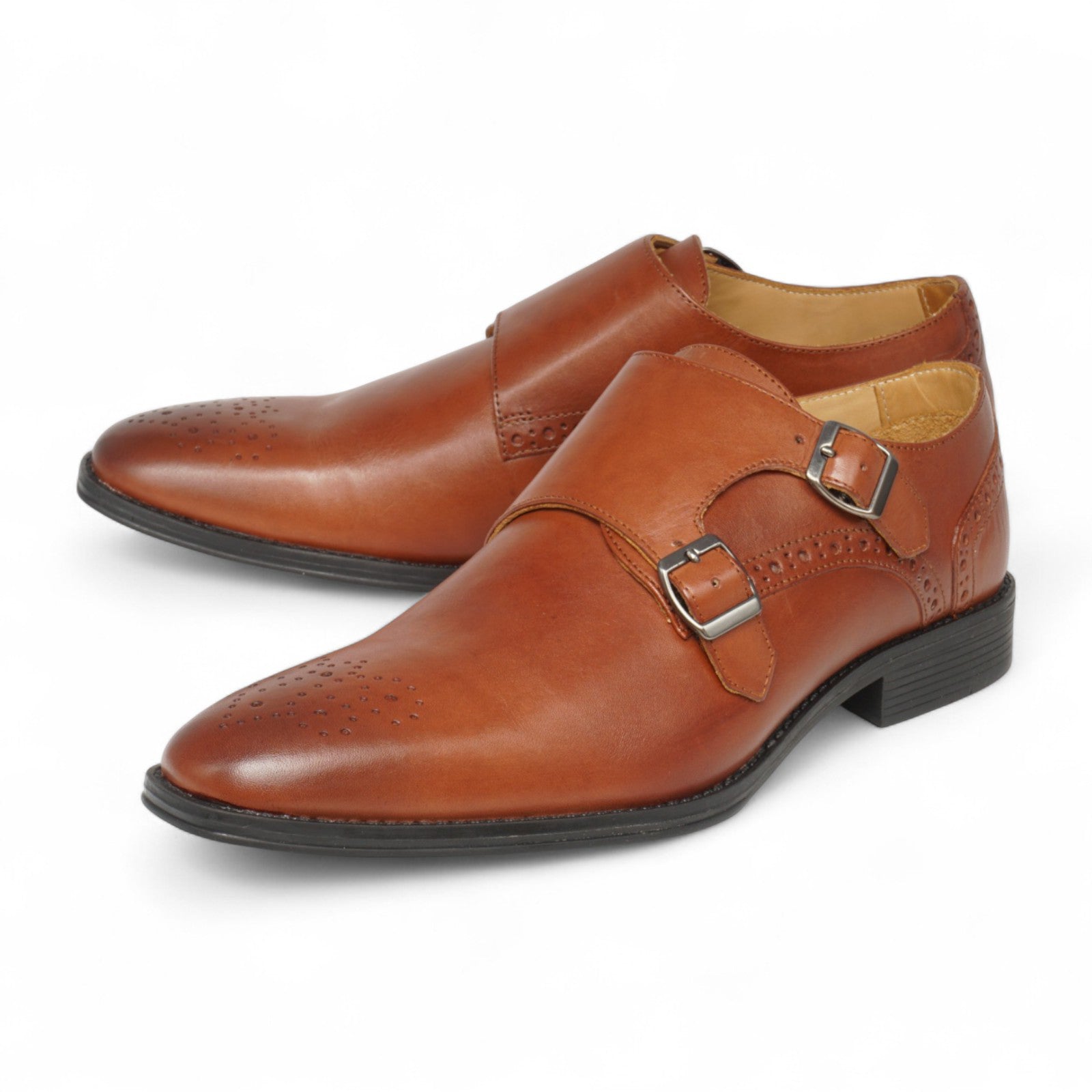 Semi long toe Doublemonk Plane medallion brown