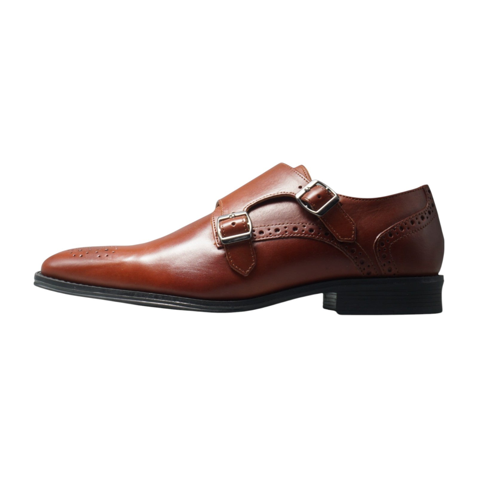 Semi long toe Doublemonk Plane medallion brown