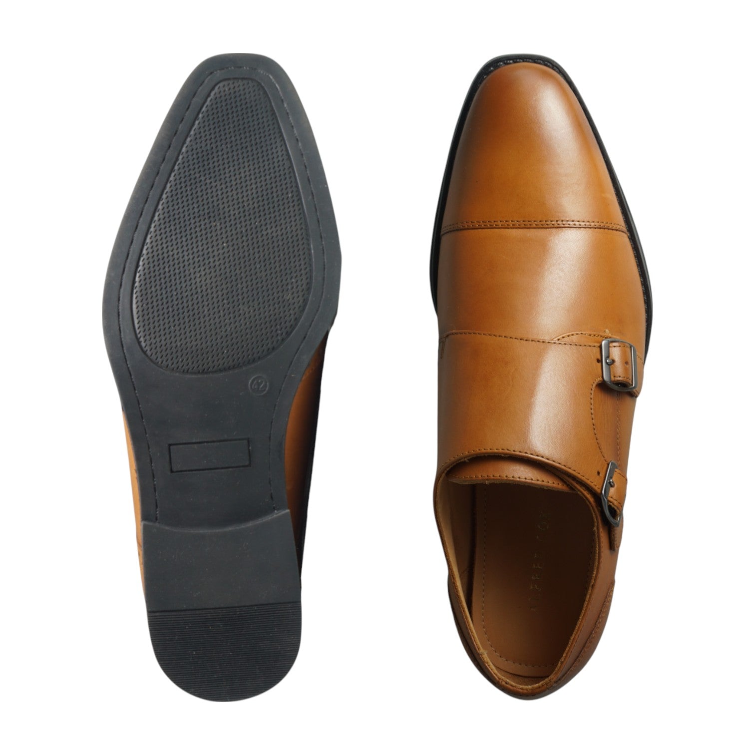 Semi long toe Doublemonk Straight Tip tan