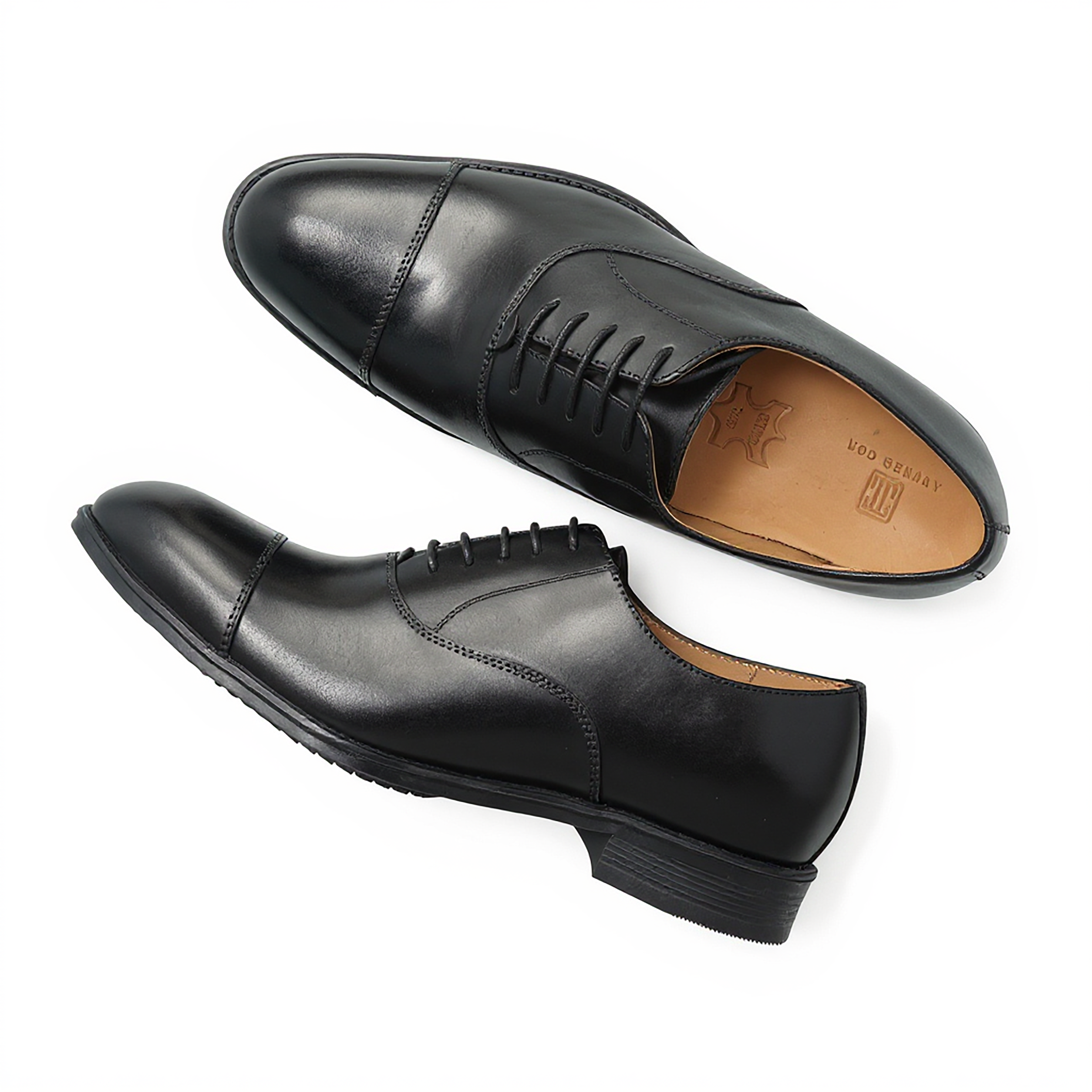 Semi long toe Oxford Straight Tip Black-British Style