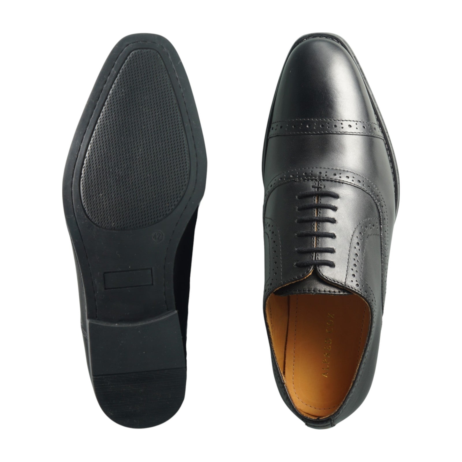 Semi long toe Oxford Quarter Brogue Black