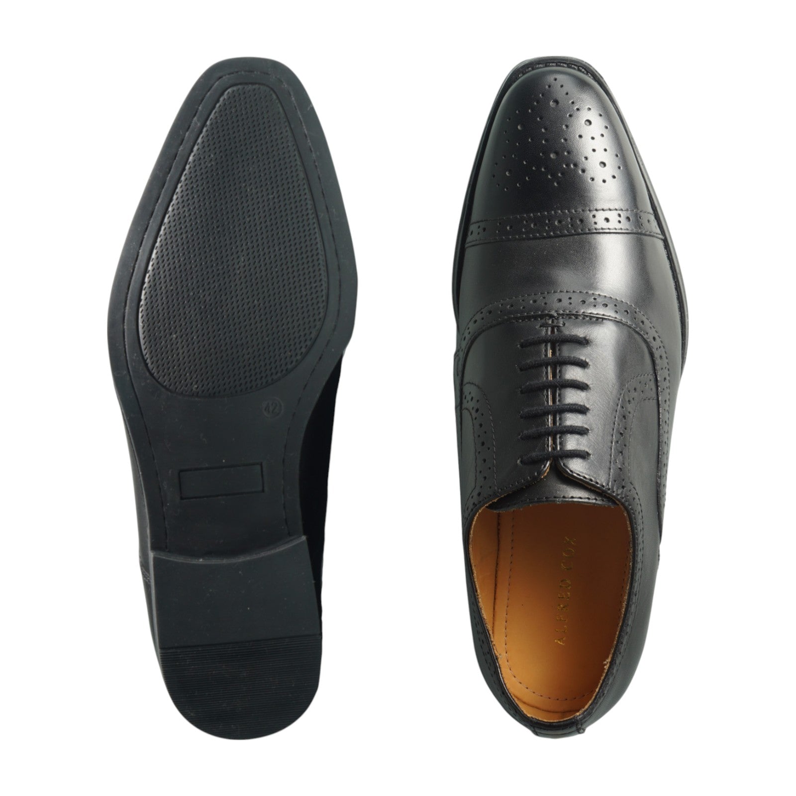 Semi long toe Oxford Semi Brogue Black