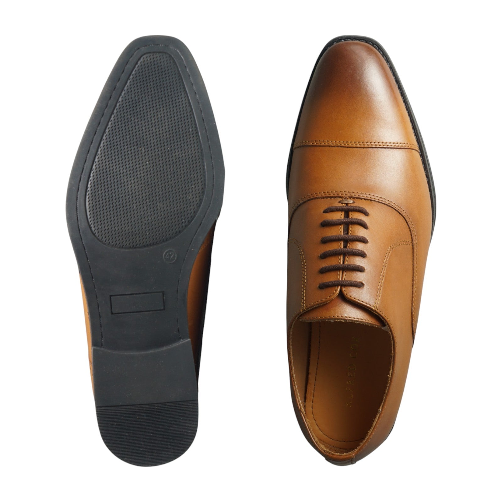 Semi long toe Oxford Straight Tip tan