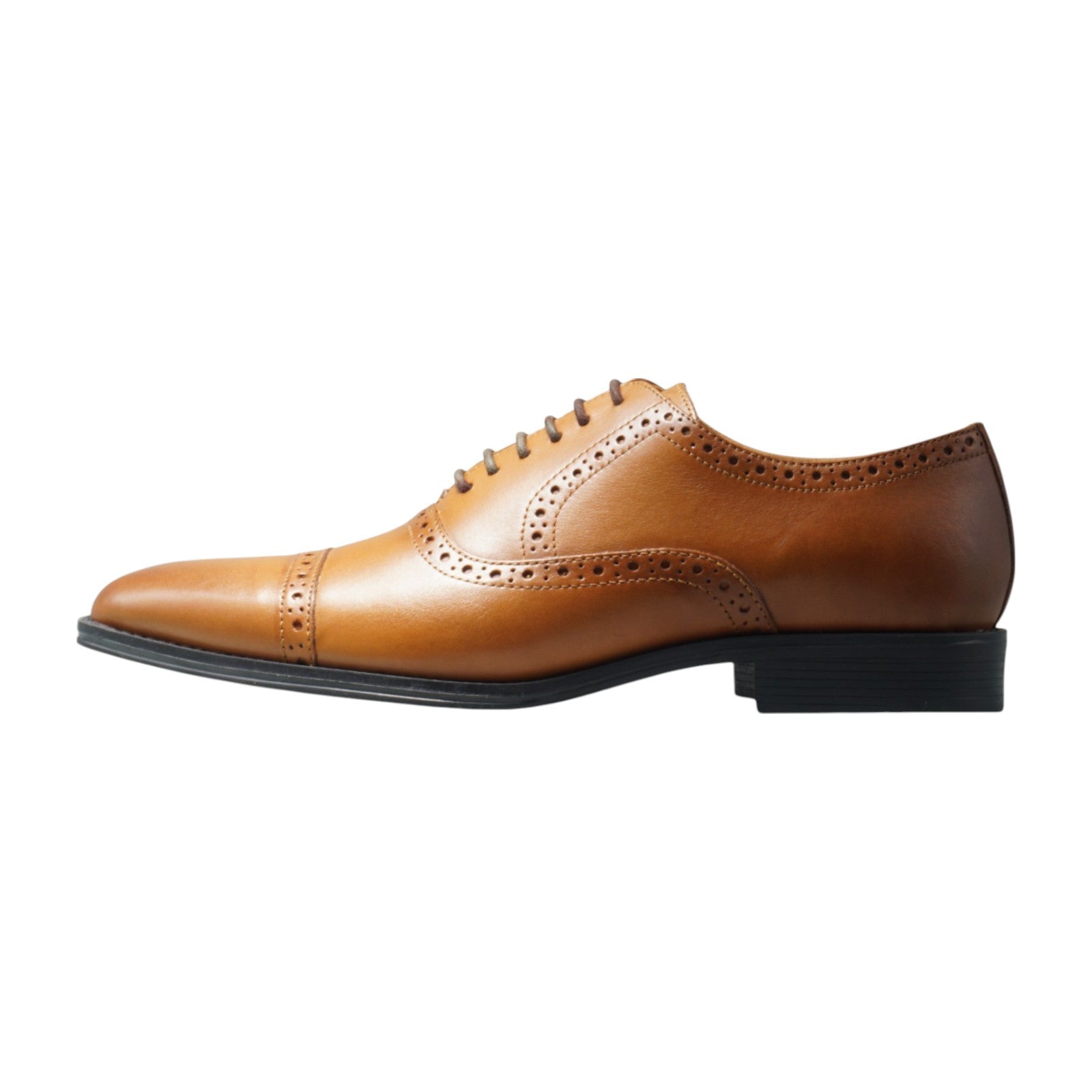 Semi long toe Oxford Quarter Brogue tan