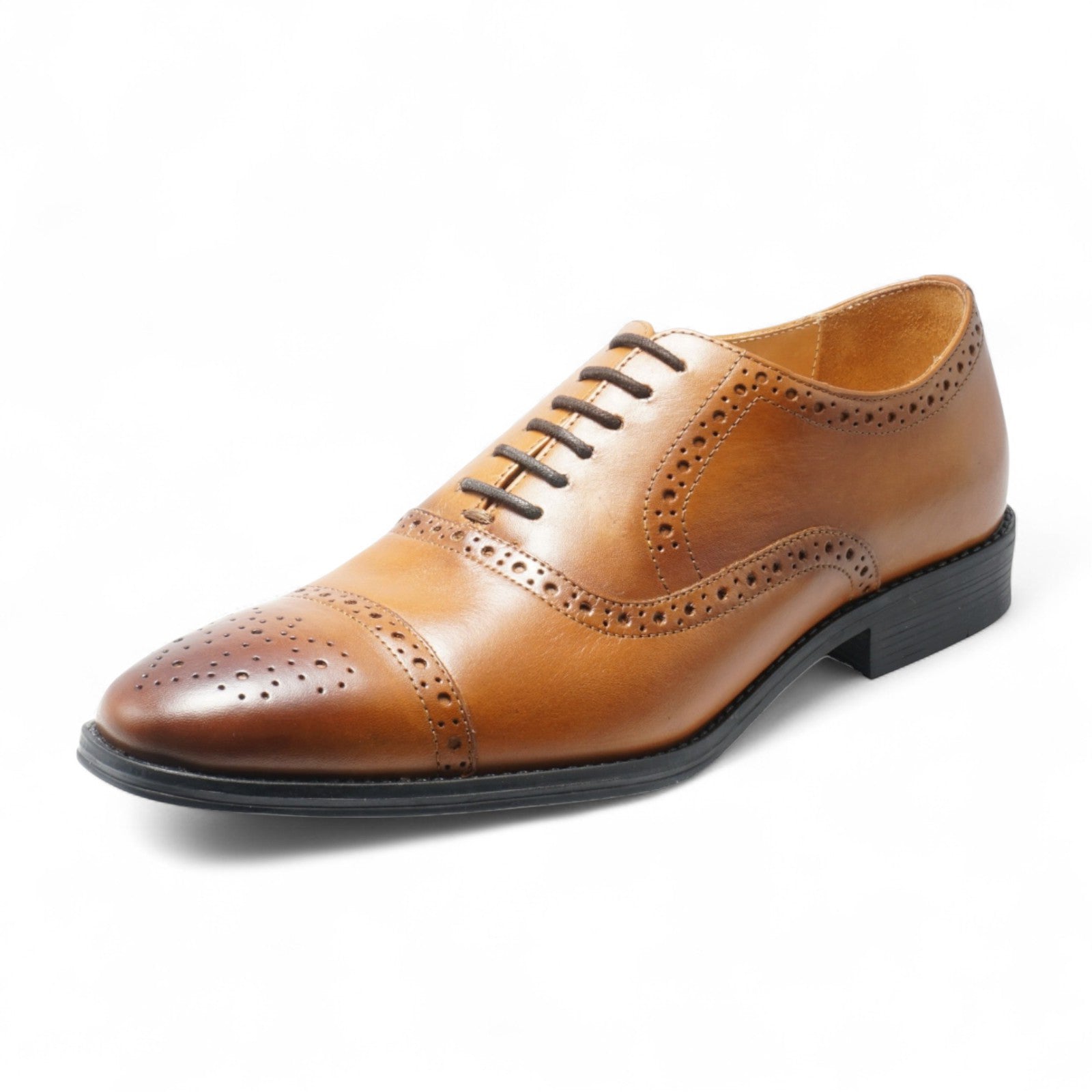 Semi long toe Oxford Semi Brogue tan